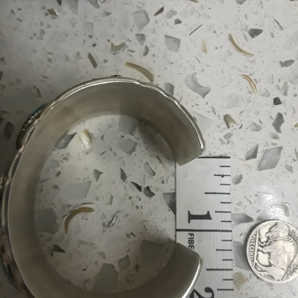 🚫SOLD🚫Vtg Navajo Sterling Turquoise Cuff - Picture 8 of 8